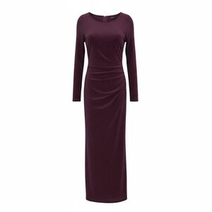 Elegant Long Sleeve Dress in Rich Purple